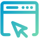 Website monitoring Icon Illustration showing a web browser for tracking website performance