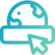 Domain expiration monitoring Icon A globe with a cursor representing domain expiry tracking